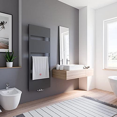 Schulte Bad-Heizkörper Turin, 154 x 50 cm, 543 Watt Leistung, Mittelanschluss und beidseitig von unten, Anthrazit, Handtuchhalter-Funktion, H154350-57 im Sale